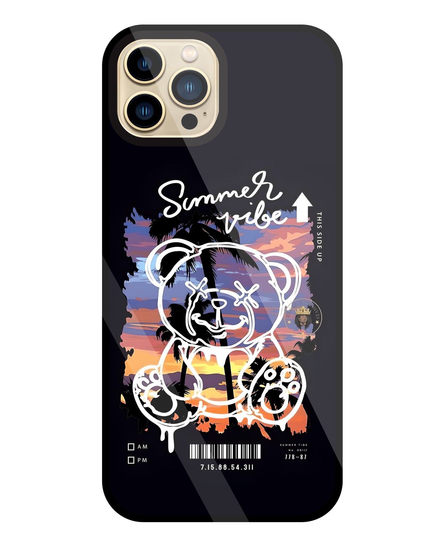 Summer Vibe Bear Glass Case For Apple iPhone 13 Pro Max