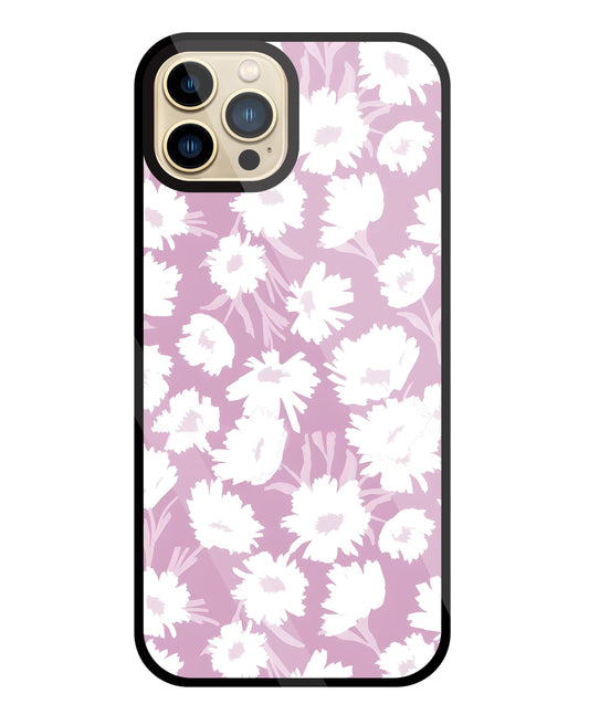 White Sunflower Glass Case For Apple iPhone 13 Pro Max