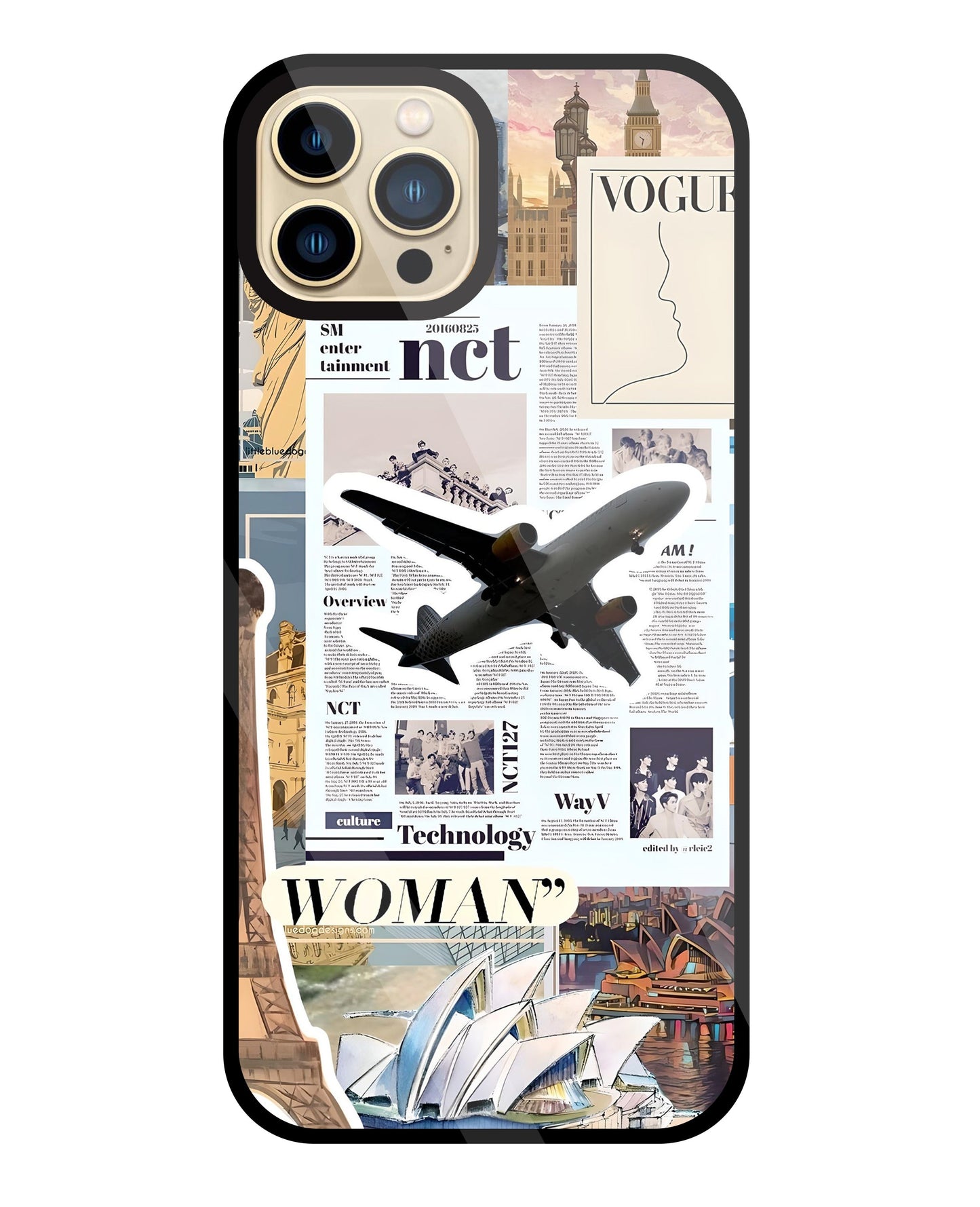 Woman Aeroplane Glass Case For Apple iPhone 13 Pro Max