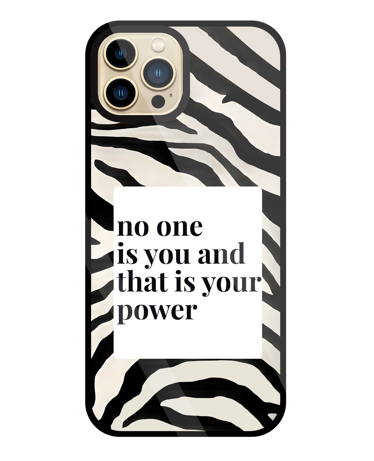 Zebra pattern with quote Glass Case For Apple iPhone 13 Pro Max