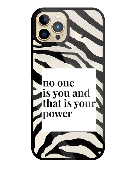 Zebra pattern with quote Glass Case For Apple iPhone 13 Pro Max