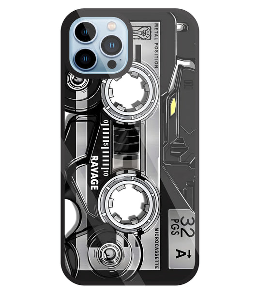 Microcassette Glass Case For Apple iPhone 13 Pro