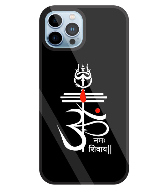 Om Namah Shivay White Glass Case For Apple iPhone 13 Pro