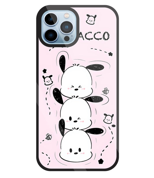 Pochacco Puppy Pink Glass Case For Apple iPhone 13 Pro