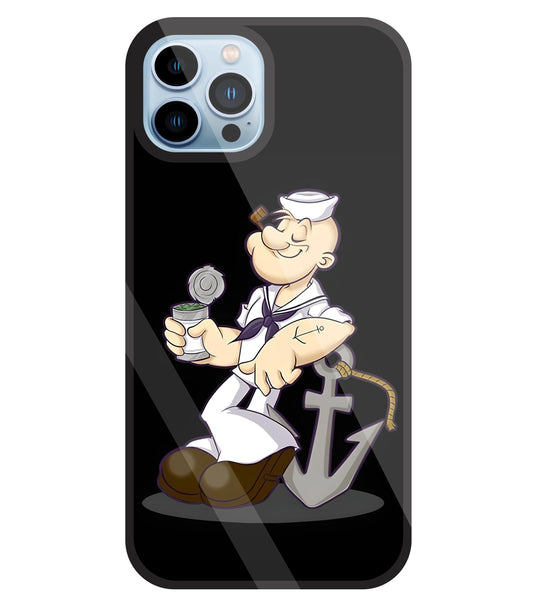 Popeye The Sailor Glass Case For Apple iPhone 13 Pro