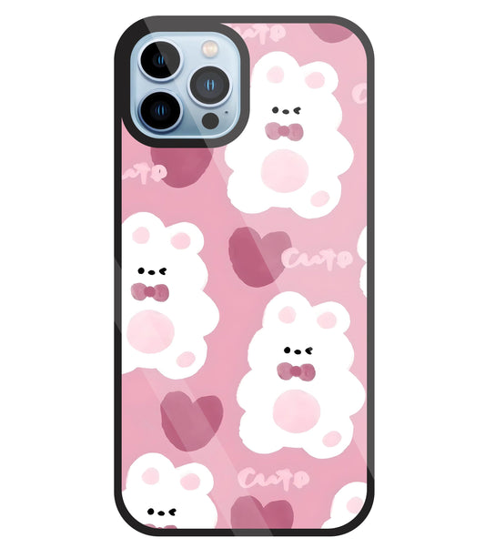 Rabbit With Heart Glass Case For Apple iPhone 13 Pro