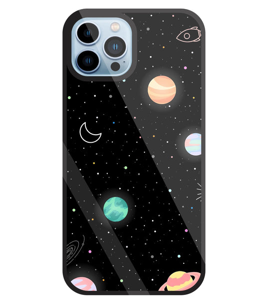 Space Galaxy Glass Case For Apple iPhone 13 Pro