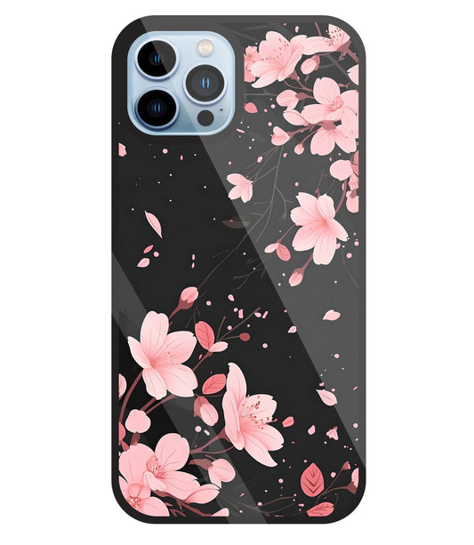 Summer Flowers Glass Case For Apple iPhone 13 Pro