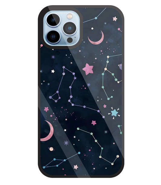Symbol Of Stars Glass Case For Apple iPhone 13 Pro