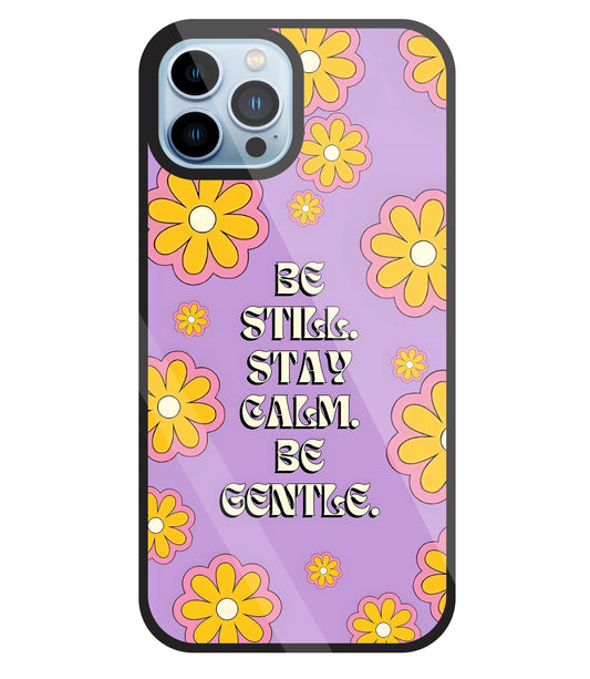 Yellow Flowers With Quotes Glass Case For Apple iPhone 13 Pro