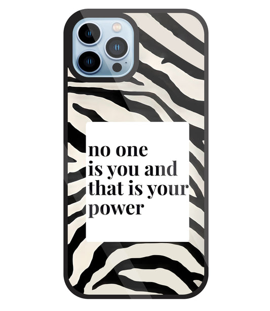 Zebra pattern with quote Glass Case For Apple iPhone 13 Pro