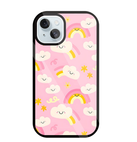 Smile Clouds With  Rainbow Glass Case For Apple iPhone 13