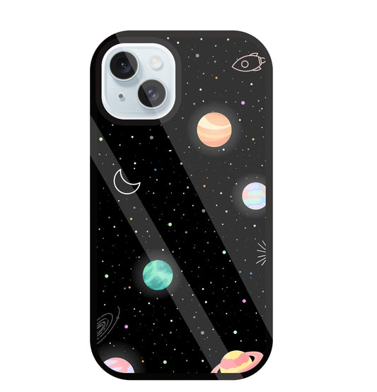 Space Galaxy Glass Case For Apple iPhone 13