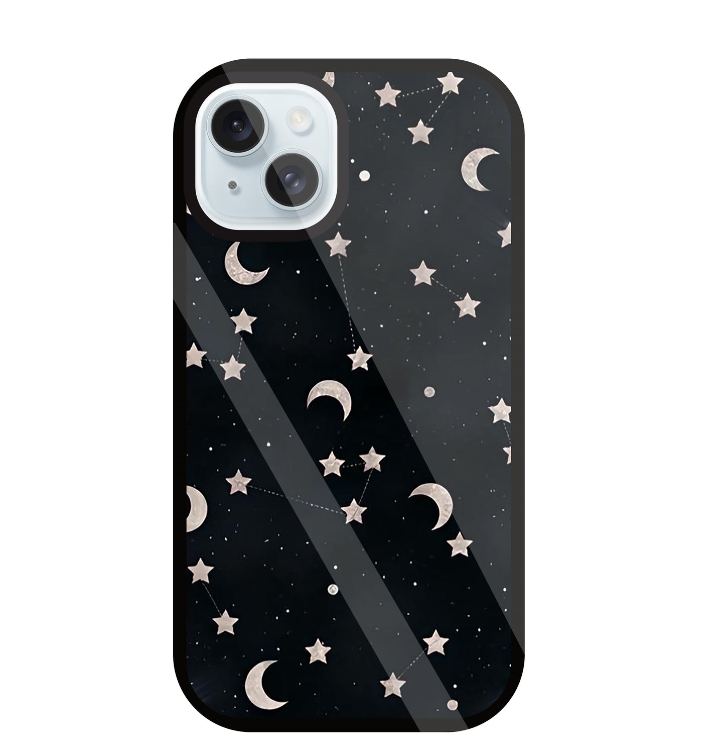 Star And Hulf Moon Space Glass Case For Apple iPhone 13