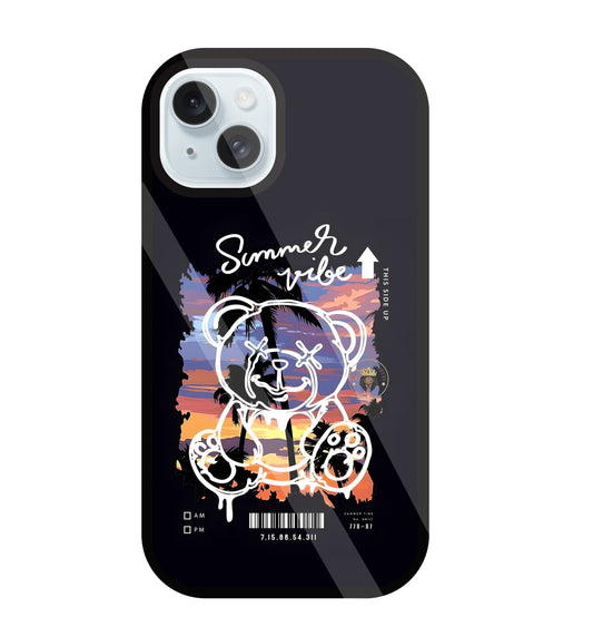 Summer Vibe Bear Glass Case For Apple iPhone 13