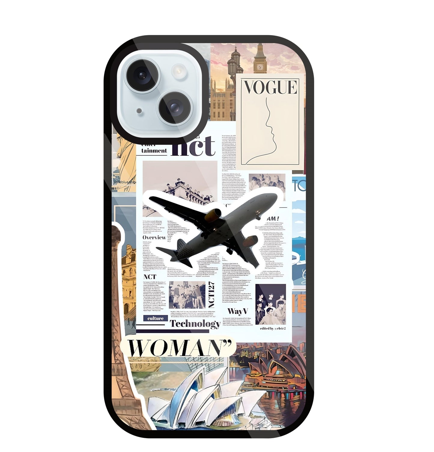 Woman Aeroplane Glass Case For Apple iPhone 13