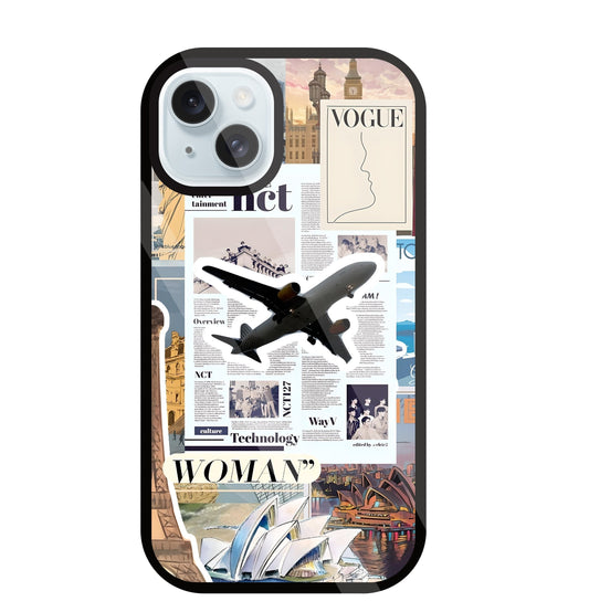 Woman Aeroplane Glass Case For Apple iPhone 13