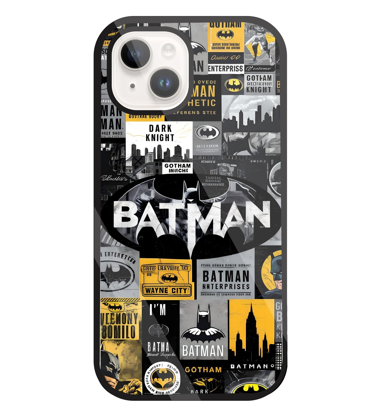 Batman Mashup Glass Case For Apple iPhone 15