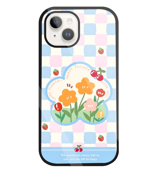 Cherry Blossom Glass Case For Apple iPhone 15