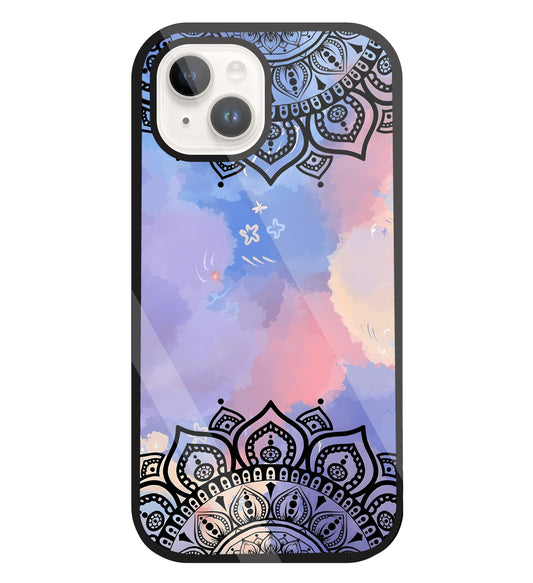 Colorful Mandala Pattern Glass Case For Apple iPhone 15