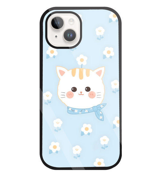 Cute Kitten Glass Case For Apple iPhone 15