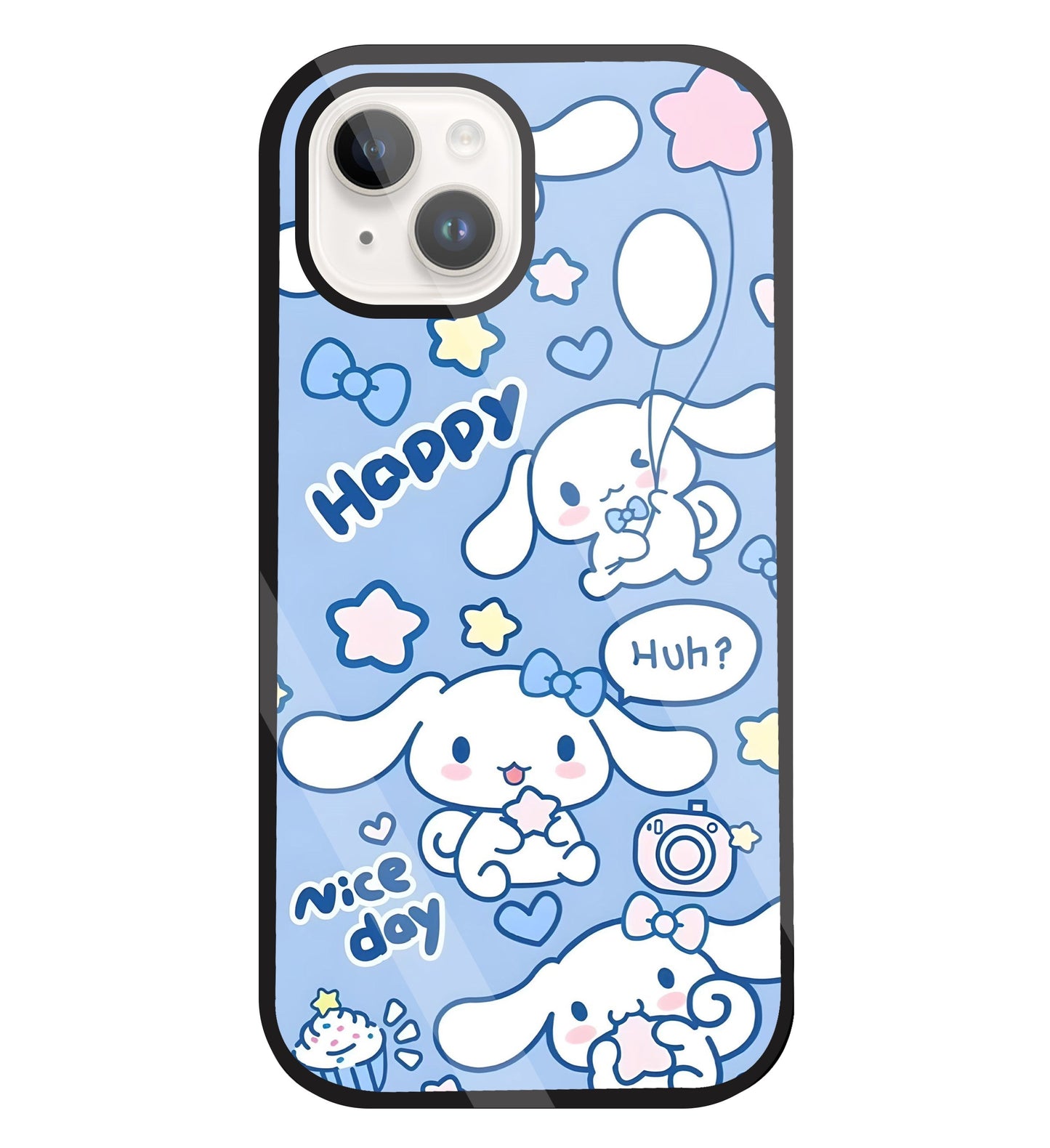 Cute Puppy Girl Glass Case For Apple iPhone 15