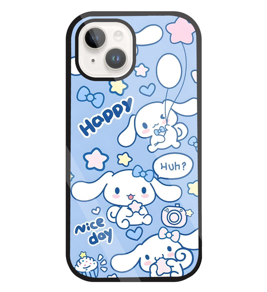 Cute Puppy Girl Glass Case For Apple iPhone 15
