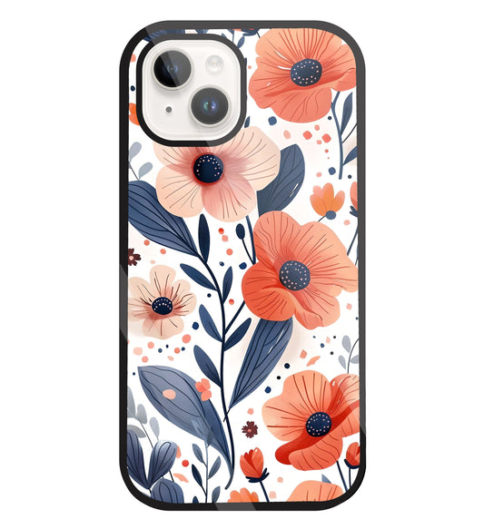 Daisy Flower Water Color Vintage Glass Case For Apple iPhone 15
