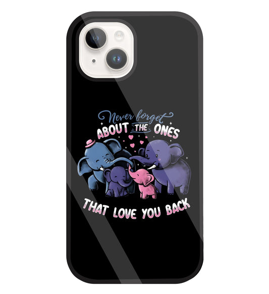 Elephant Family Glass Case For Apple iPhone 15