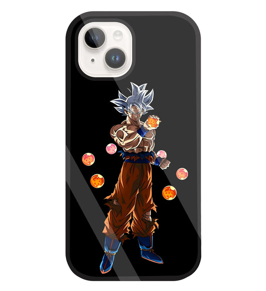 Goku With Dragon Balls Glass Case For Apple iPhone 15