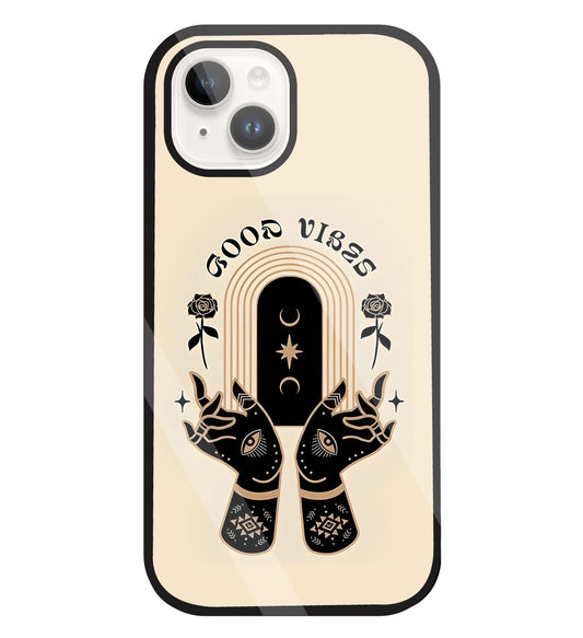 Good Vibes Hands Glass Case For Apple iPhone 15