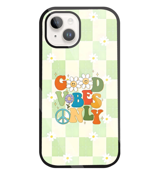 Good Vibes Only Glass Case For Apple iPhone 15