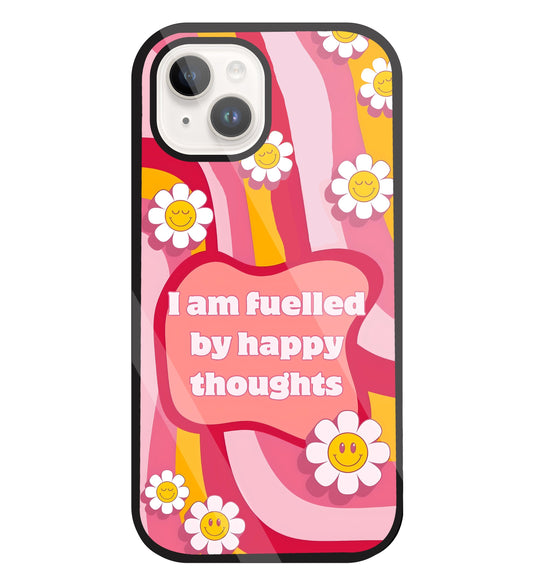 Happy Thoughts Glass Case For Apple iPhone 15