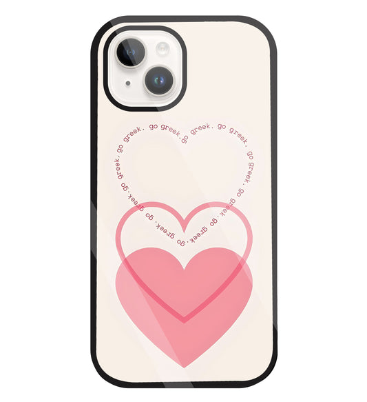 Heart Glass Case For Apple iPhone 15