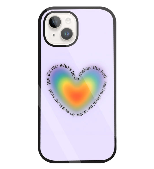 Heart With Neon Colour Glass Case For Apple iPhone 15