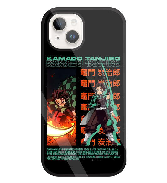Kamado Tanjiro Glass Case For Apple iPhone 15