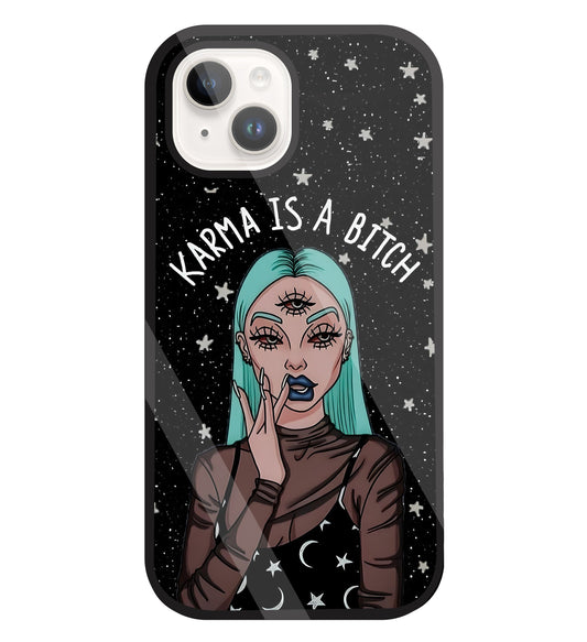 Karma Is A Bitch Glass Case For Apple iPhone 15