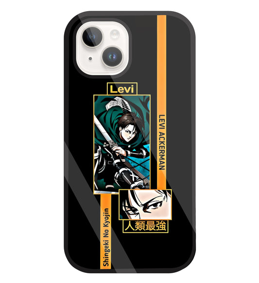 Levi Anime Glass Case For Apple iPhone 15