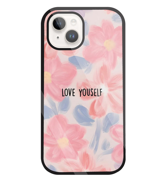 Love Yourself Glass Case For Apple iPhone 15