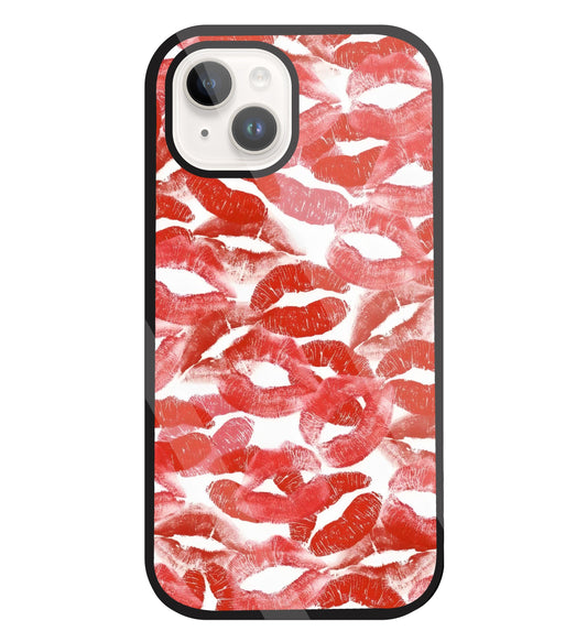 Multi Lips Kisses Glass Case For Apple iPhone 15