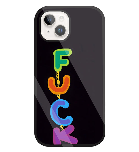 Multicolor Fuck Glass Case For Apple iPhone 15