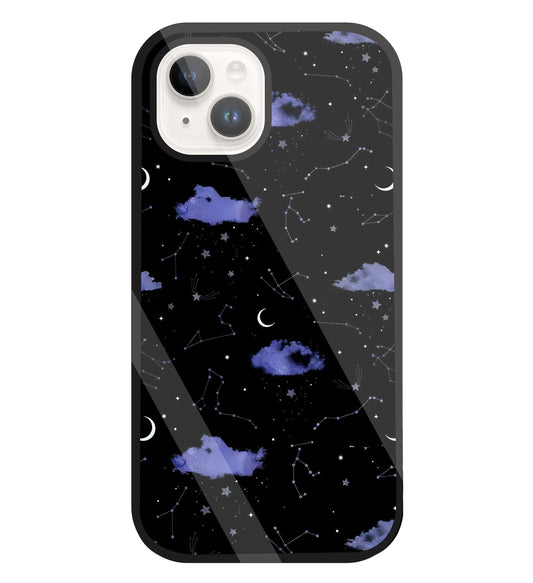 Night Sky Constellations and Stars Glass Case For Apple iPhone 15