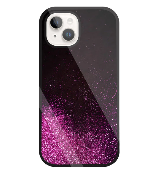 Pink Glitters Glass Case For Apple iPhone 15