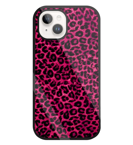 Pink Leopard Glass Case For Apple iPhone 15