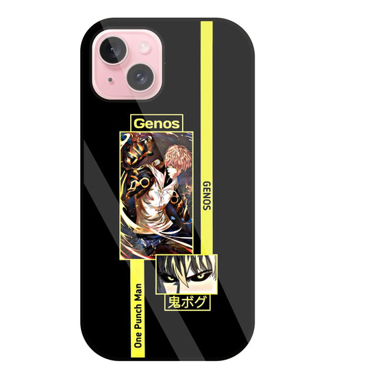 Genos Attack on Titan Glass Case For Apple iPhone 15 Plus