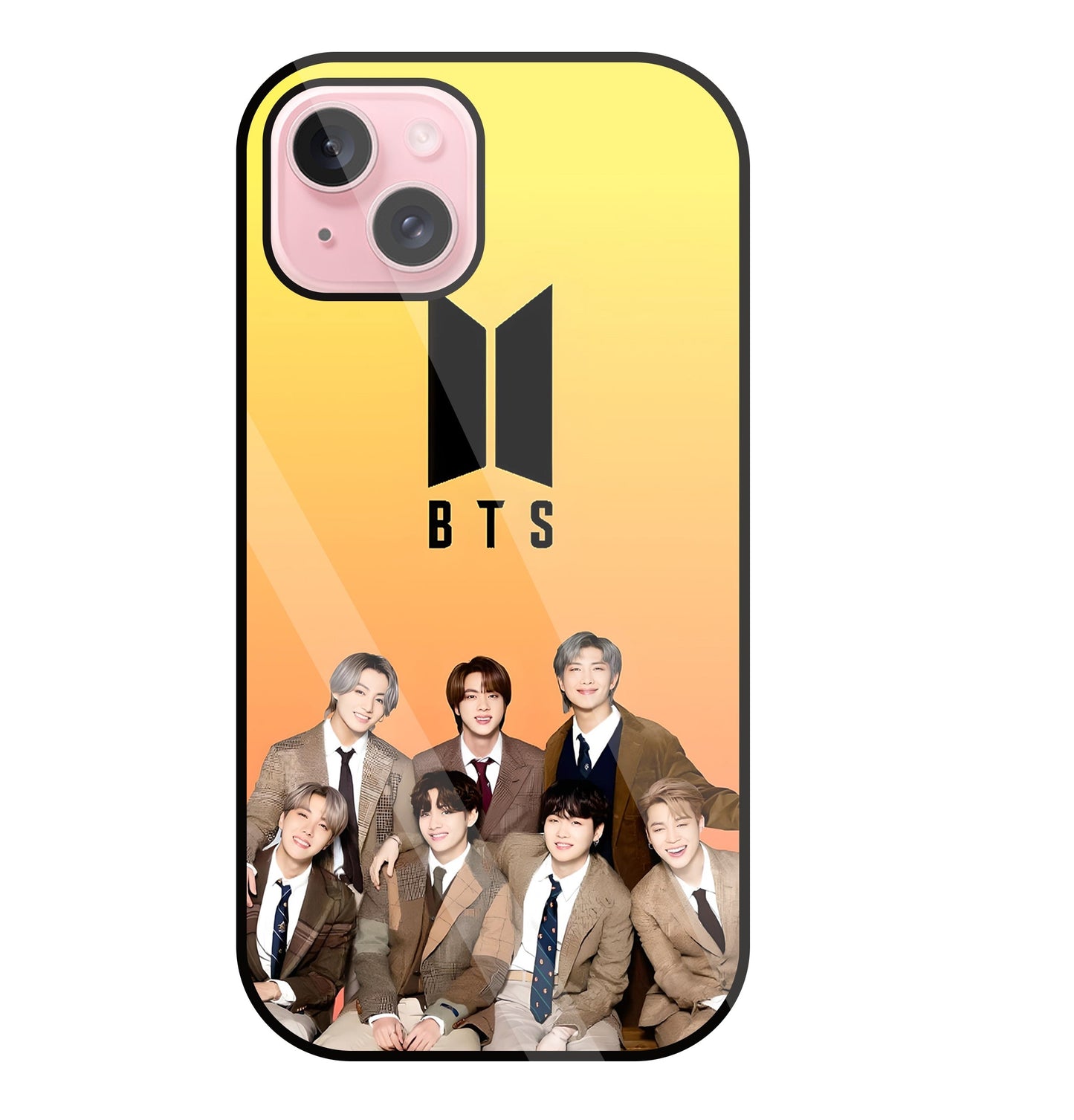 BTS Crew Glass Case For Apple iPhone 15 Plus