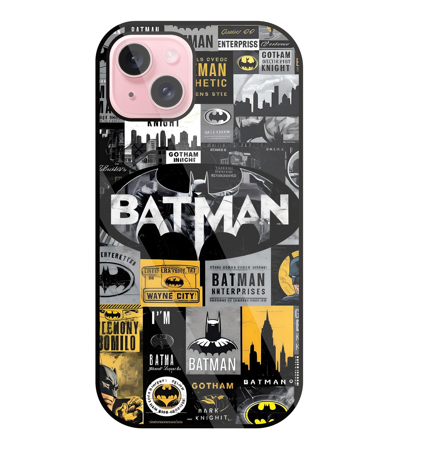 Batman Mashup Glass Case For Apple iPhone 15 Plus