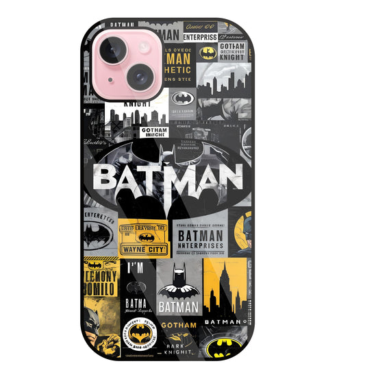 Batman Mashup Glass Case For Apple iPhone 15 Plus