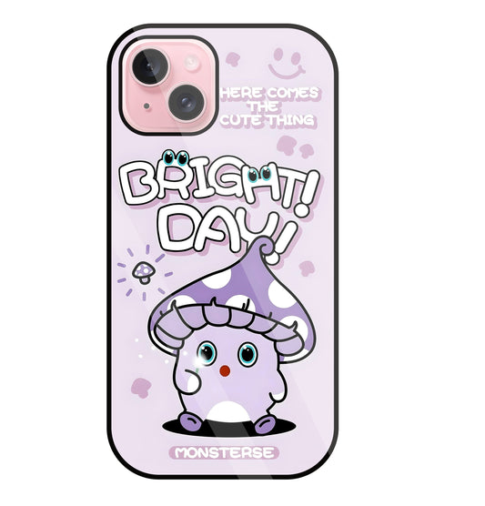 Bright Day Purple Monster Glass Case For Apple iPhone 15 Plus