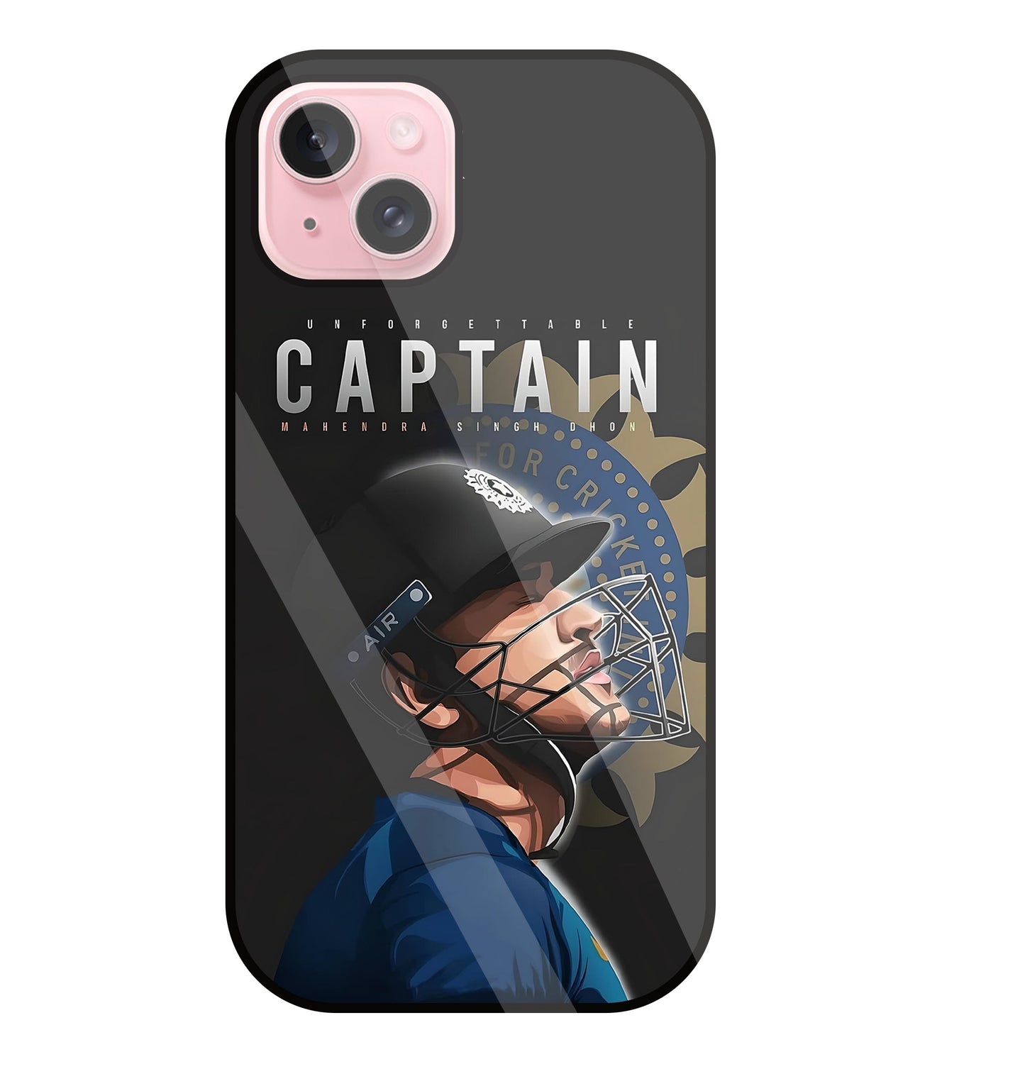 Captain MS Dhoni Glass Case For Apple iPhone 15 Plus